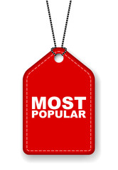 red vector banner most popular