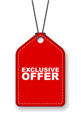 red vector banner exclusive offer