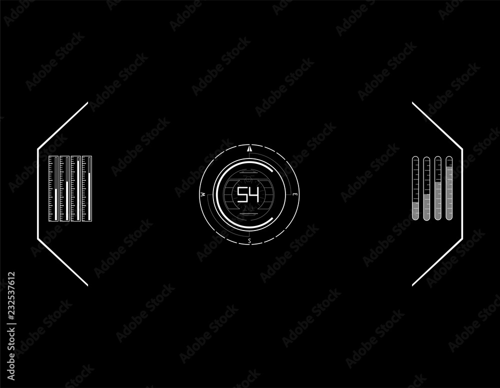 Poster hud elements,graph.vector illustration.head-up display elements for the web.