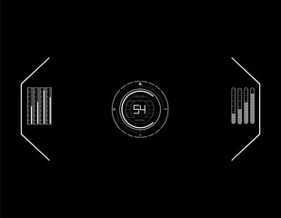 Hud elements,graph.Vector illustration.Head-up display elements for the web.