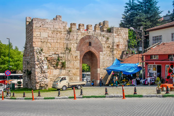 Bursa, Turkey, 29 April 2012: Saltanat Kapi, historical building © Kayihan