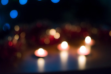 Multicolored lights in defocus.