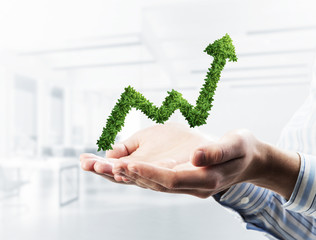 Banking and money investment presented by green graph. Mixed med