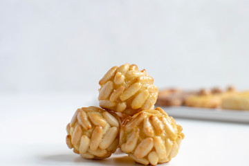 Panellets - typical catalan marzipan dessert for All Saints day