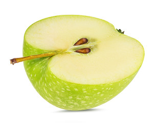 Fresh green apple isolated on white background with clipping path