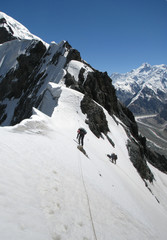 Fototapeta na wymiar climbers in the mountains