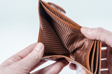 Empty wallet in hands