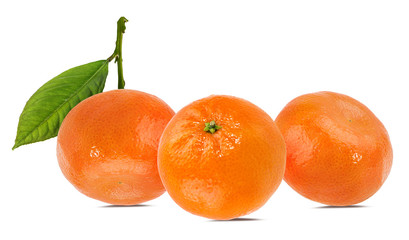 Fresh mandarin orange isolated on white background with clipping path