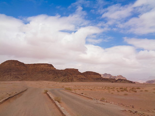 a street to a dessert in jordan