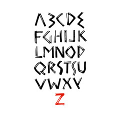 decorative handwritten font, in Greek