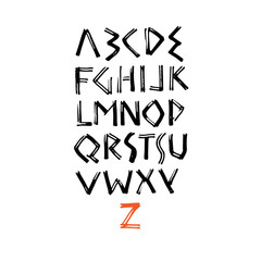decorative handwritten font, in Greek