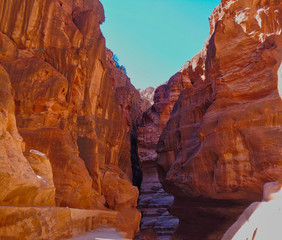 a canyon in the dessert of Jordan
