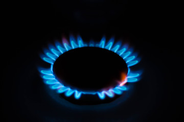 Gas burner at night
