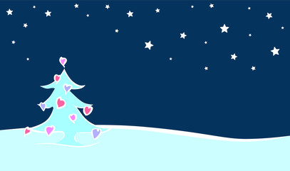 Blue Christmas tree at night by jziprian