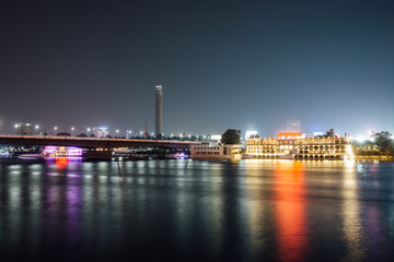Fototapeta na wymiar Cairo nile river at night