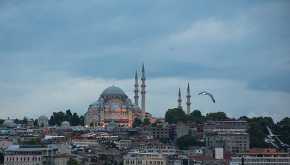 Istanbul mosque in the evening