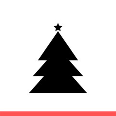 Fototapeta premium Christmas tree icon, vector illustration