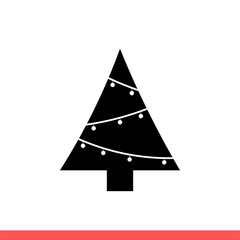 Christmas tree icon, vector illustration
