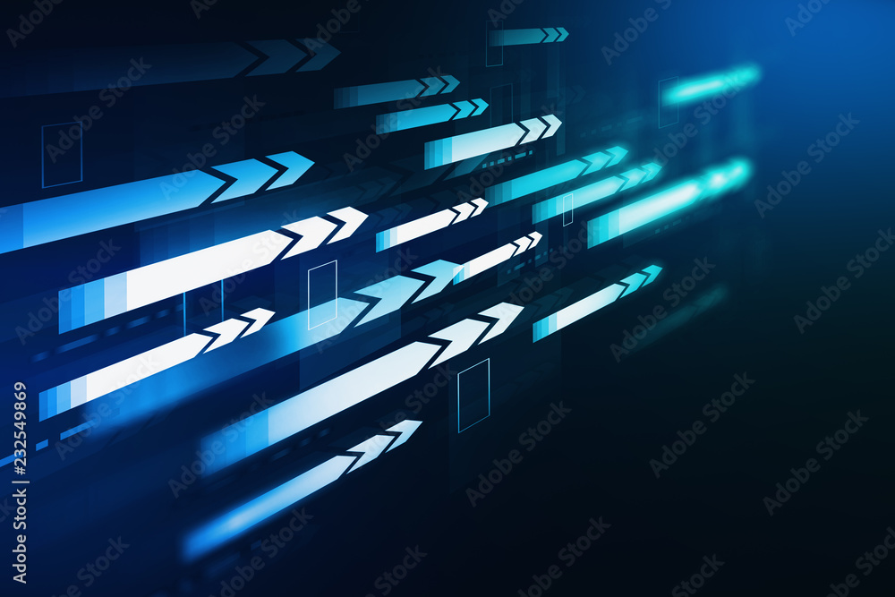 Poster white diagonal arrows interface