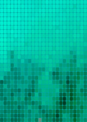 green abstract mosaic background from light to dark green