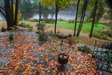 patio in the fall
