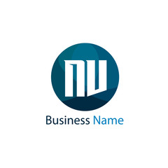 Initial letter NV logo template Design