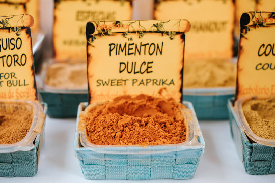 Sweet paprika spice on the market