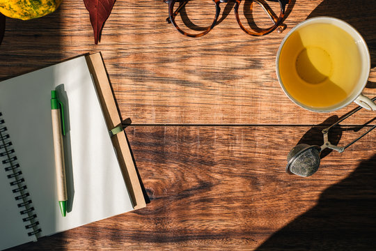 Blank Notebook on a Desk