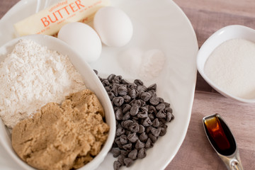 Chocolate chip cookie ingredients