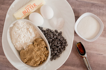 Chocolate chip cookie ingredients