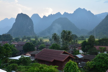 Paysage Vang Vieng Laos - Vang Vieng Landscape Laos