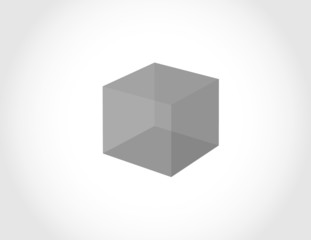 A transparent black cube on white background for icon vector illustration