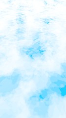 Background of abstract white color smoke isolated on blue color background. The wall of white fog. 3D illustration