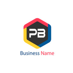 Initial Letter PB Logo Template Design