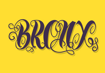 Bronx New York Usa  Label Sign  Logo Hand Drawn Lettering for t shirt or sticker Vector Image
