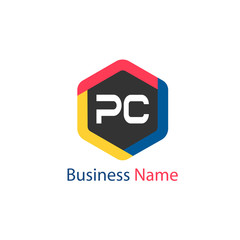 Initial Letter PC Logo Template Design