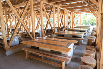 A barbecue house made of wood