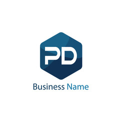 Initial Letter PD Logo Template Design