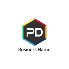 Initial Letter PD Logo Template Design