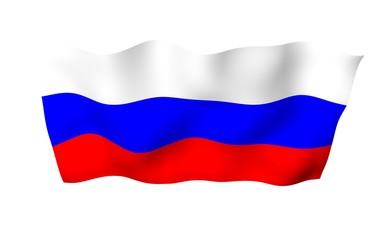 Waving flag of the Russian Federation. The National. State symbol of the Russia. 3D illustration