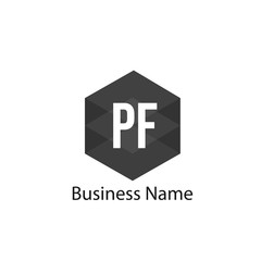 Initial Letter PF Logo Template Design