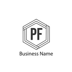 Initial Letter PF Logo Template Design