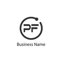 Initial Letter PF Logo Template Design