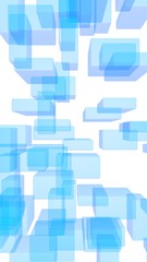 Blue and white abstract digital and technology background. The pattern with repeating rectangles. 3D illustration