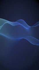 Abstract landscape on a blue background. Cyberspace grid. Hi-tech network. 3d technology illustration. Vertical image orientation. 3D illustration