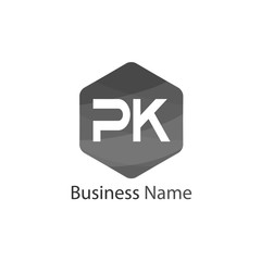 Initial Letter PK Logo Template Design