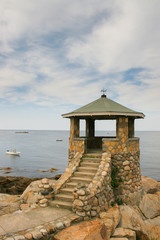 Fototapeta na wymiar stone watchtower on the sea