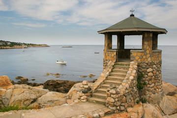 stone watchtower on the sea