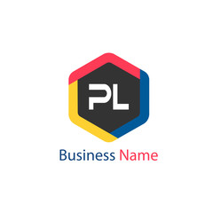 Initial Letter PL Logo Template Design