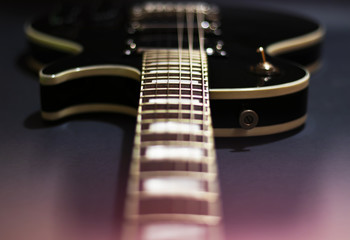 Fototapeta na wymiar Electric guitar with bokeh background